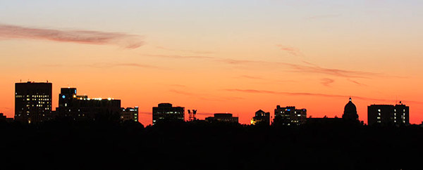 Boise, Idaho skyline silhouette: Strict copyright, John T. Baker Photographer LLC