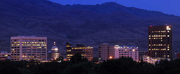Boise, Idaho skyline, twilight - Strictly copyrighted John T. Baker Photographer LLC, JayBee Stock.com