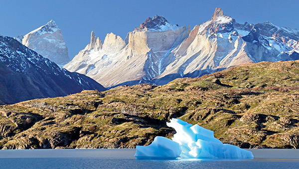 Lago Grey and a remnant from Grey Glacier, Torres del Paine, Chile