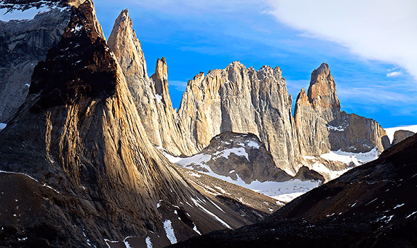 The Towers in the Paine massiff mountain range, Torres del Paine, Chile