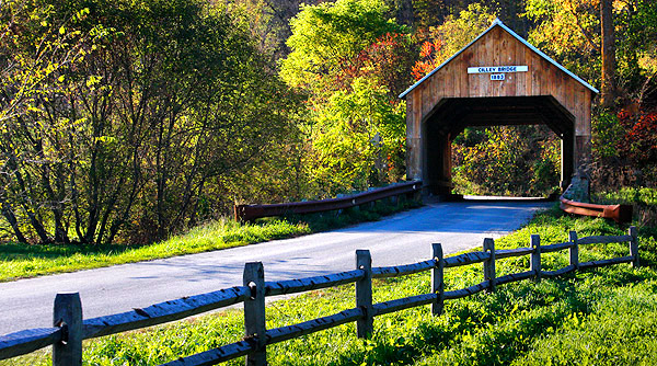 Cilley covered bridge, Tunbridge, Vermont, New England