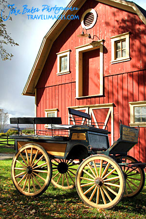 Wagon and barn, Darling Hill Road, Vermont, New England
